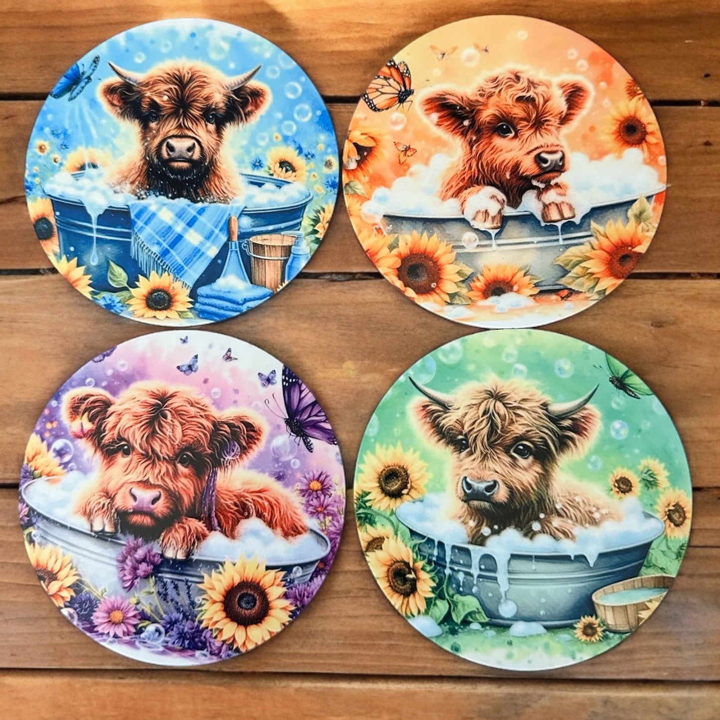 Cows in a tub coasters