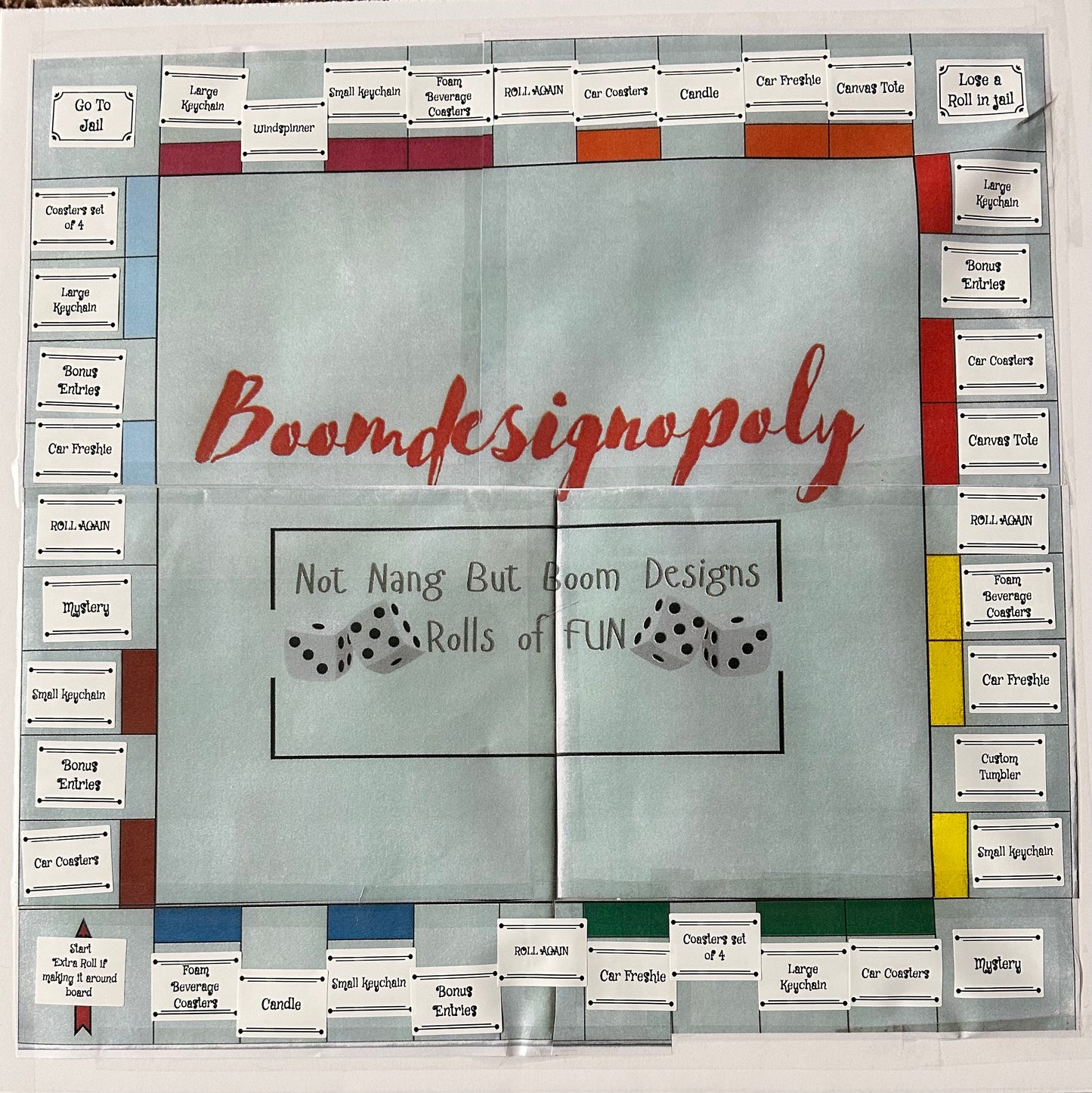 Boomdesignopoly (12 rolls)Better chance making it around board