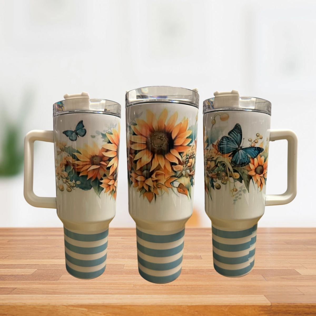 Sunflowers and butterfly (Small defect)
