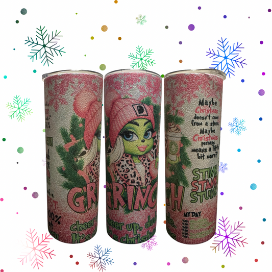 Pink Grinch Girl Glitter