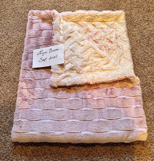 60 x 72 Peek a boo pink Bailey bunny on frosted rosewater roam